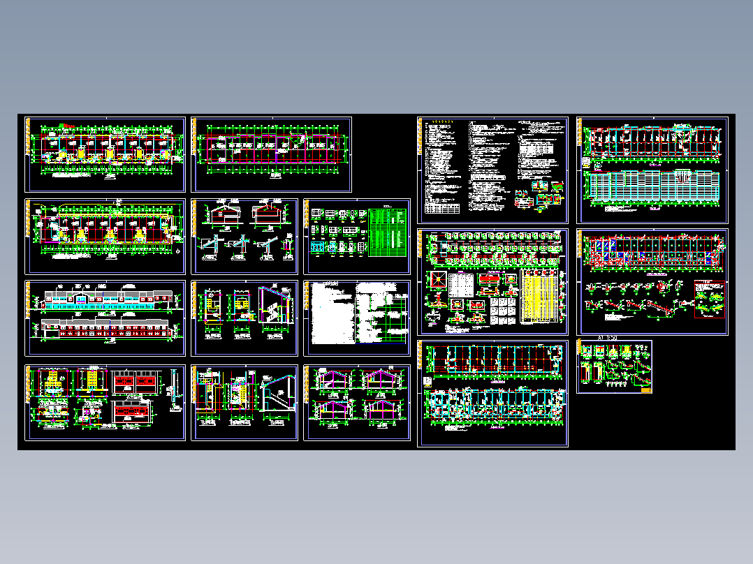 办公楼设计_二层综合办公楼结构施工图（CAD含建筑图)，17张图纸