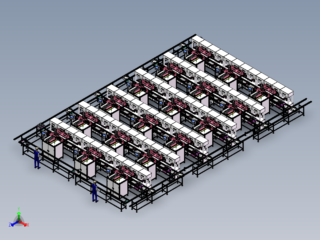 硫化车间生产线（sw18可编辑+工程图）正等轴测图