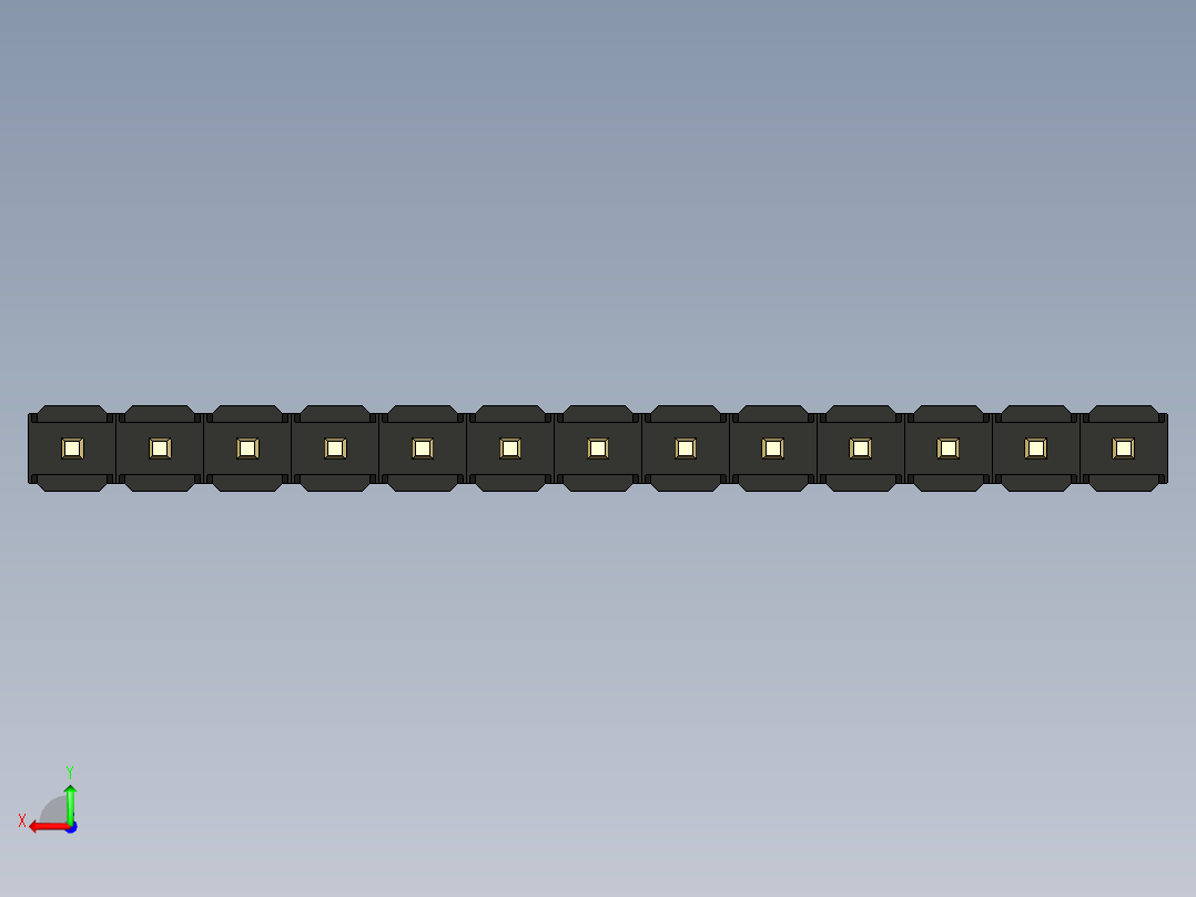 彩色公头100mil（2.54mm）系列-DS1021_black_1x13p_100mil_Type43_rev1.0后视图