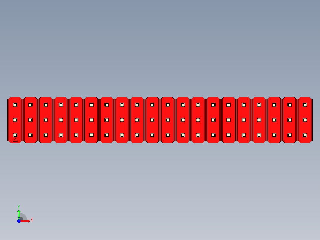 彩色公头100mil（2.54mm）系列-DS1021_red_3x20p_100mil_Type1_rev1.0前视图