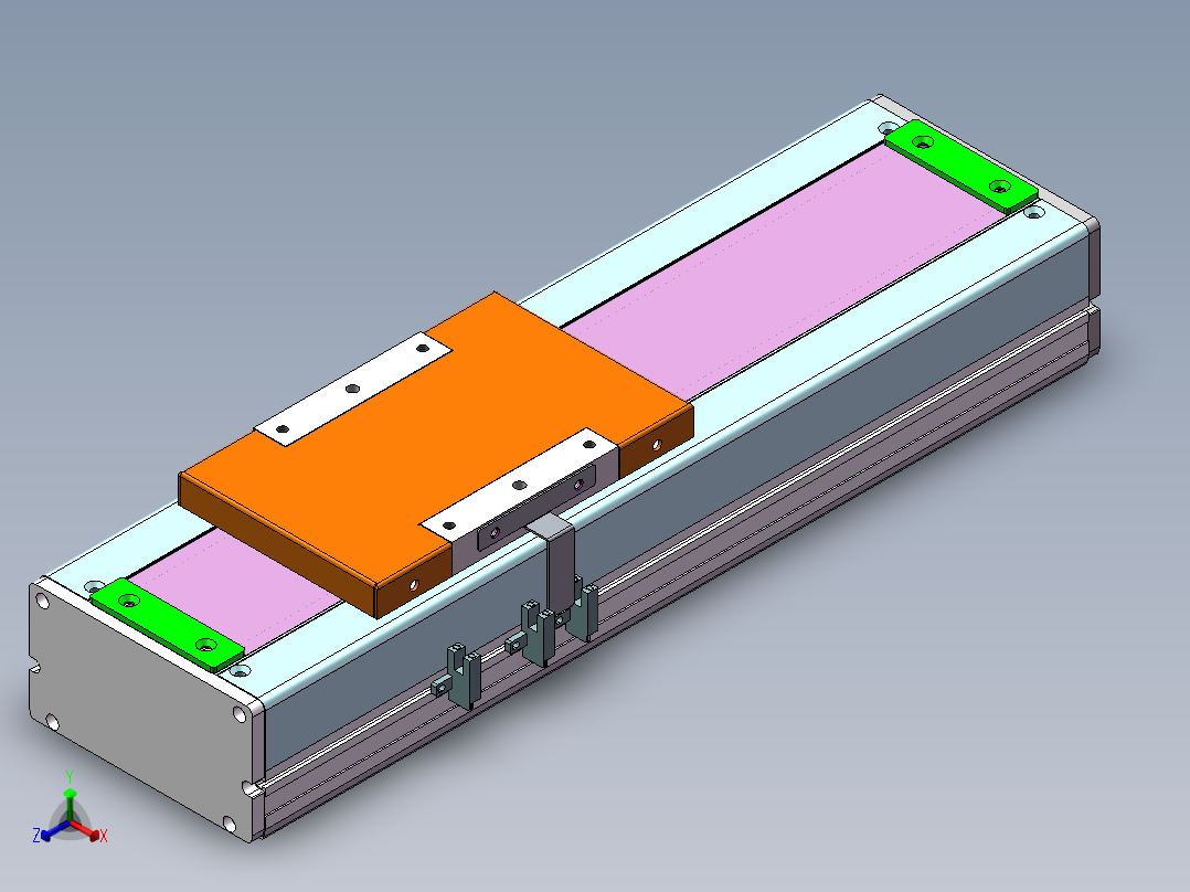 MCH丝杆全封闭MCH14-M-400WB正等轴测图