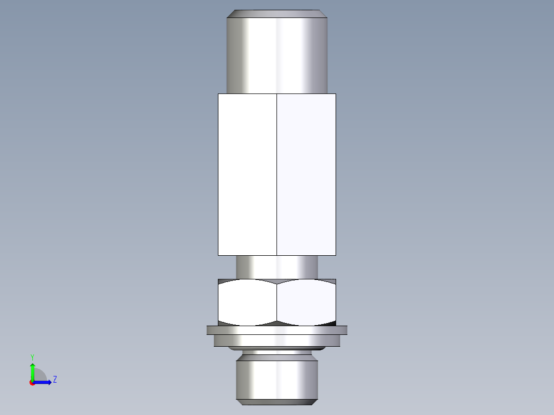 卡套式工业通用硬管接头EO_Adjustable_locknut_run_tee_LEE06LROMDCF左视图