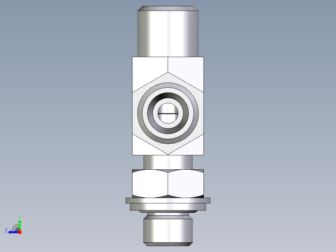 卡套式工业通用硬管接头EO_Adjustable_locknut_run_tee_LEE06LROMDCF右视图