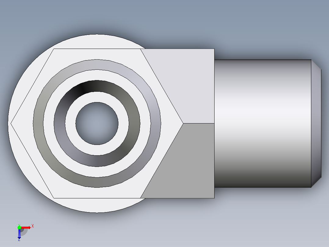 卡套式工业通用硬管接头EO_Adjustable_locknut_run_tee_LEE06LROMDCF俯视图