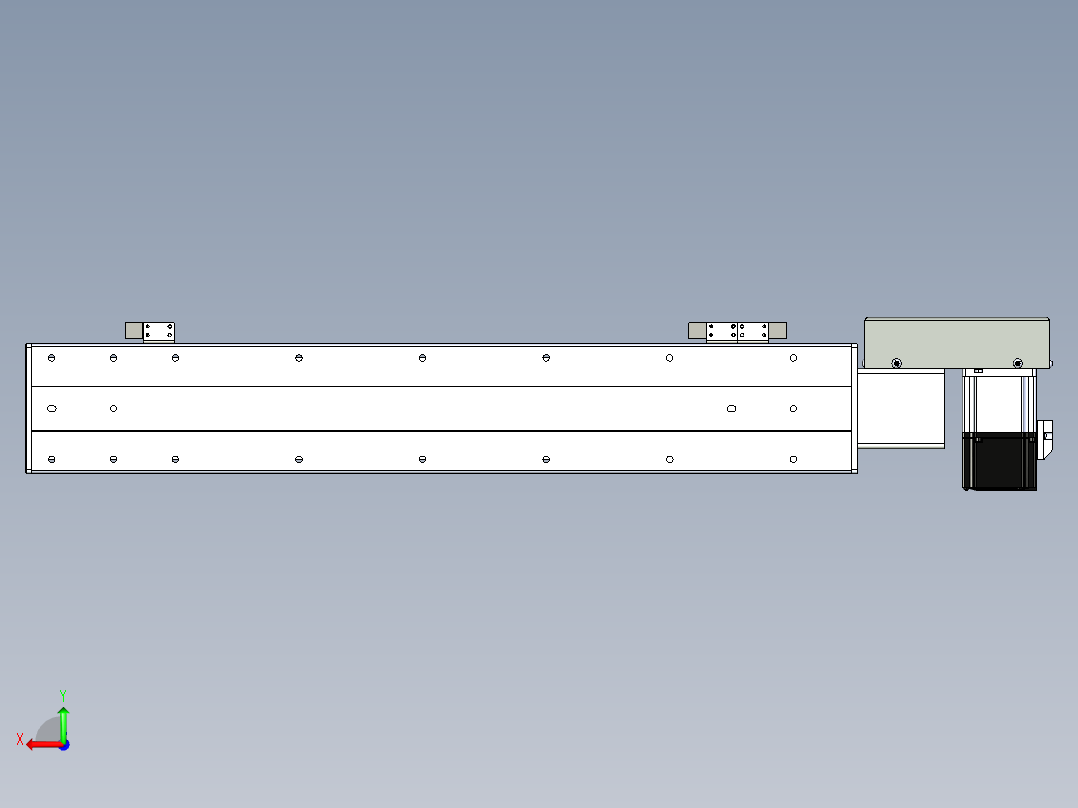 同步带滑台-半封闭B10H-L45-S450-R-P40-D3后视图