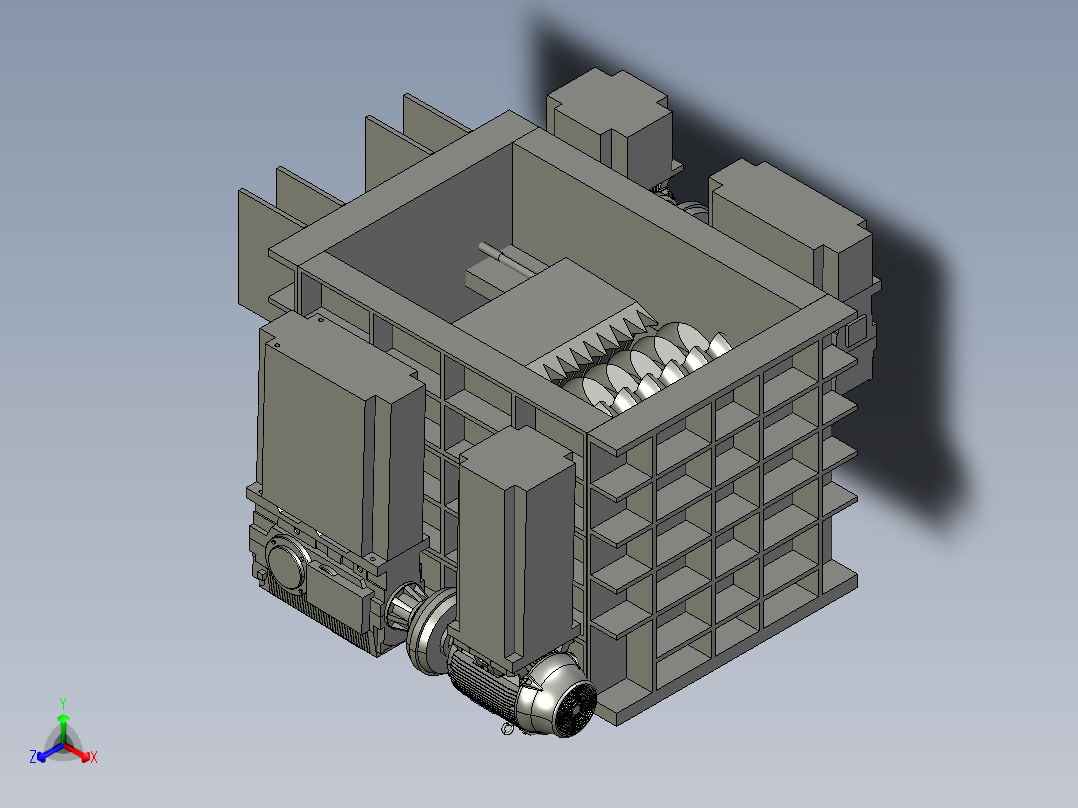 差动分级齿辊式破碎机设计含三维图正等轴测图