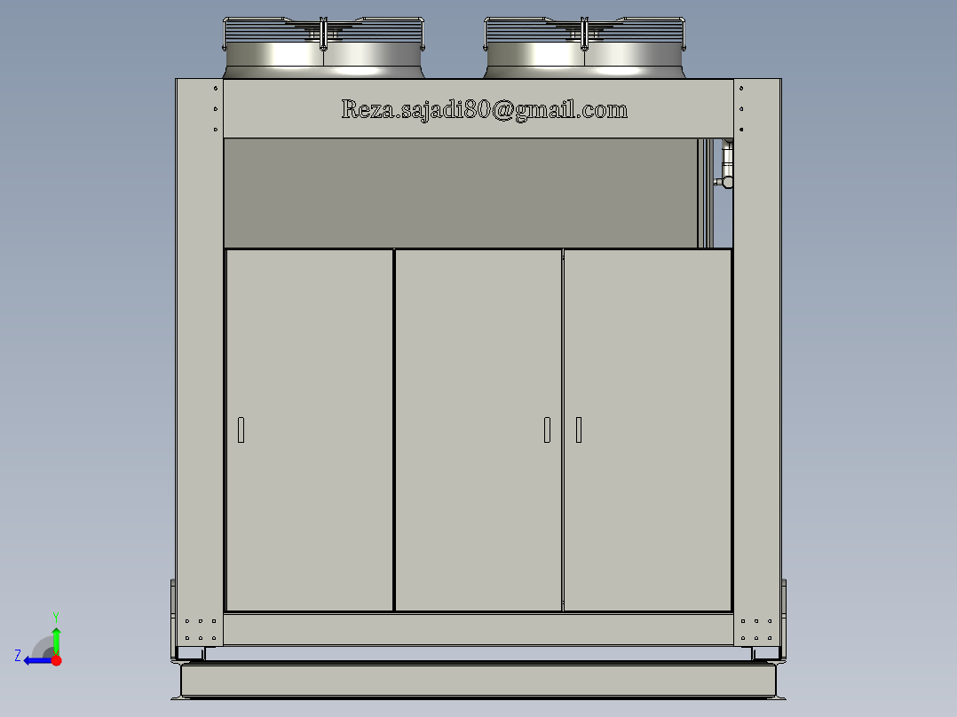 空冷螺旋冷却机右视图