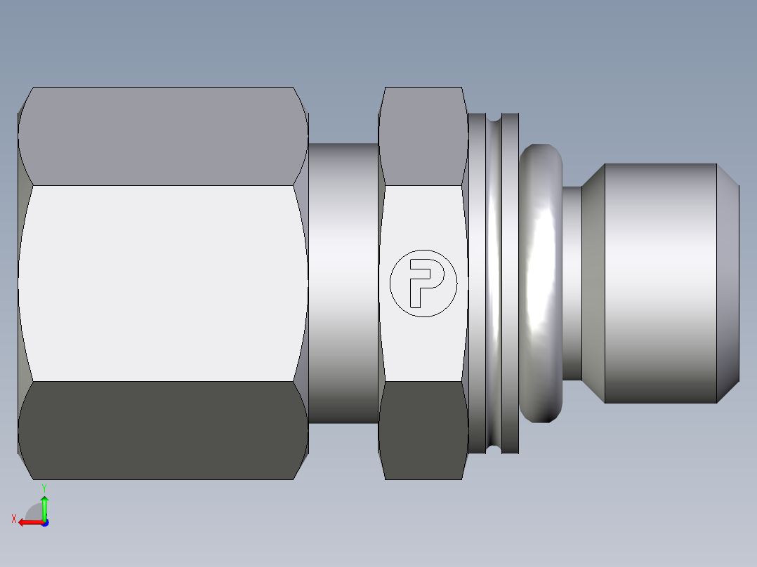 卡套式工业通用硬管接头EO_Male_Stud_connector_GEO08LMCF后视图