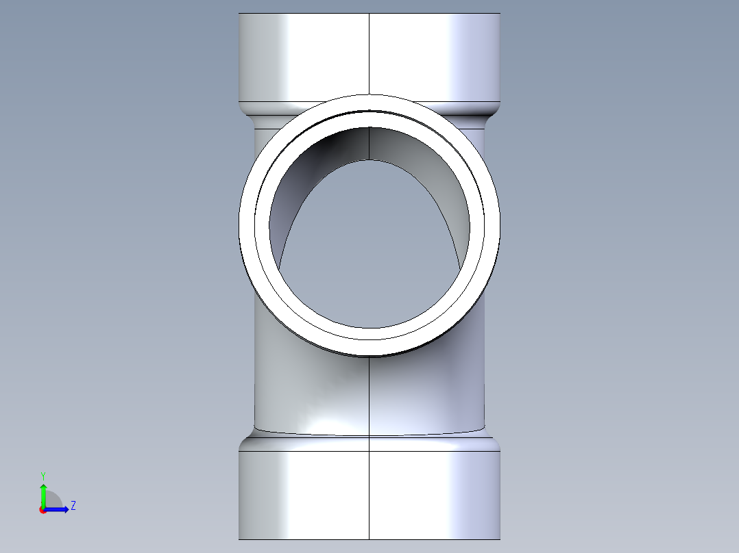 船舶管路系统S15_SeaDrainPLUS_DoubleSanitaryTee-SxSxSxS_37E161902_2in Sea Drain Plus - Sanitary Double Tee - SxSxSxS左视图