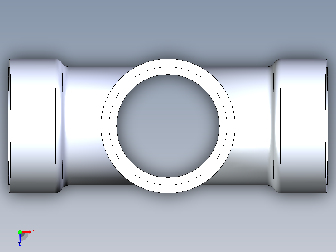 船舶管路系统S15_SeaDrainPLUS_DoubleSanitaryTee-SxSxSxS_37E161902_2in Sea Drain Plus - Sanitary Double Tee - SxSxSxS俯视图