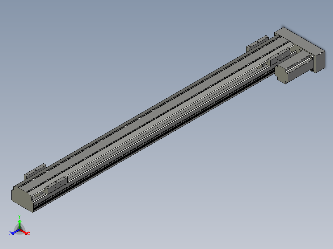 直线模组LHAT10-CA-S1000-R-C3设计图纸正等轴测图