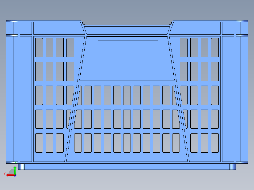 塑料周转箱395x300x244mm后视图