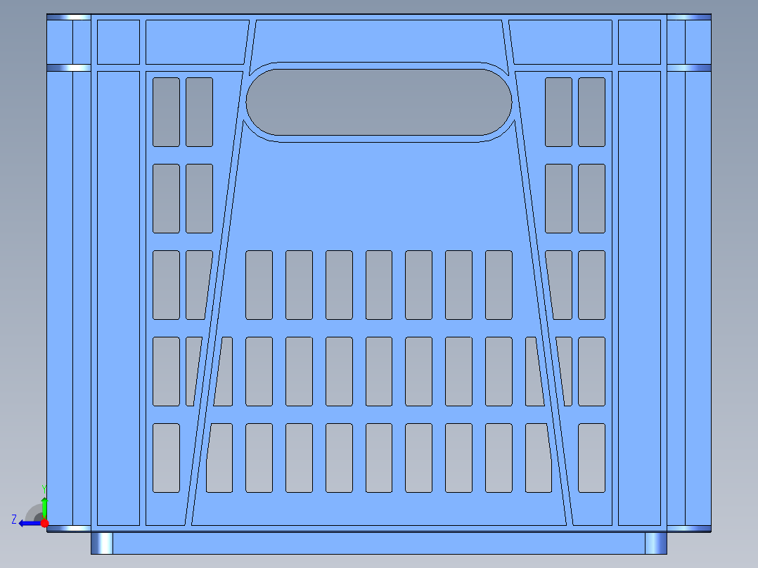 塑料周转箱395x300x244mm右视图