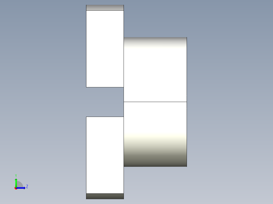 定位配件2311(B)-3D多系列多零件图纸模型左视图
