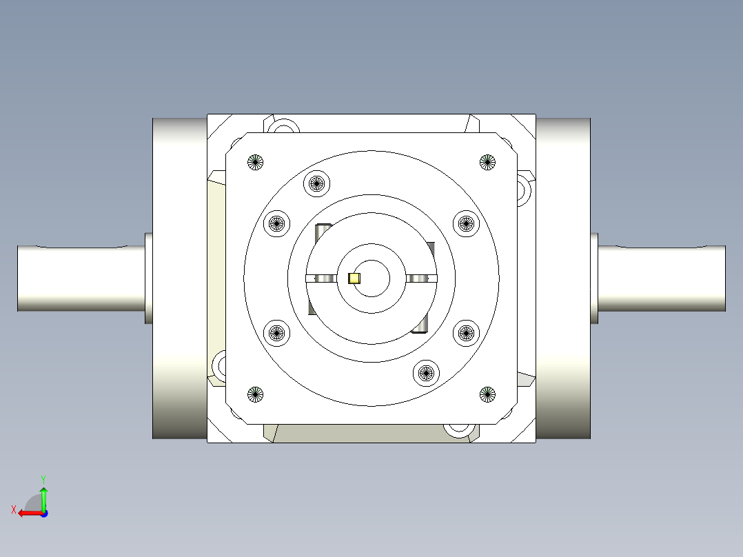 换向器PW90双轴 PGH90T-L3 19-70-90-M6.stp后视图