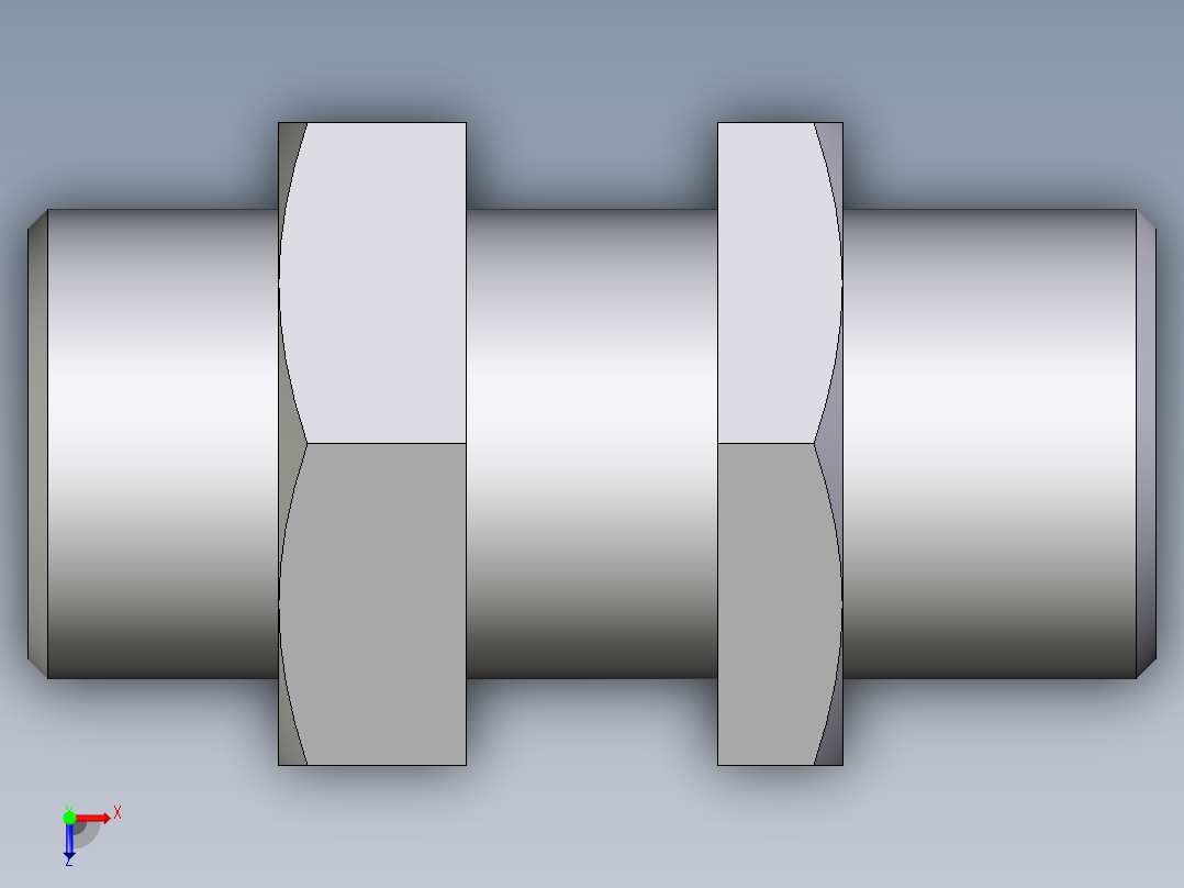 卡套式工业通用硬管接头EO_Bulkhead_union_SV20SOMDCF俯视图