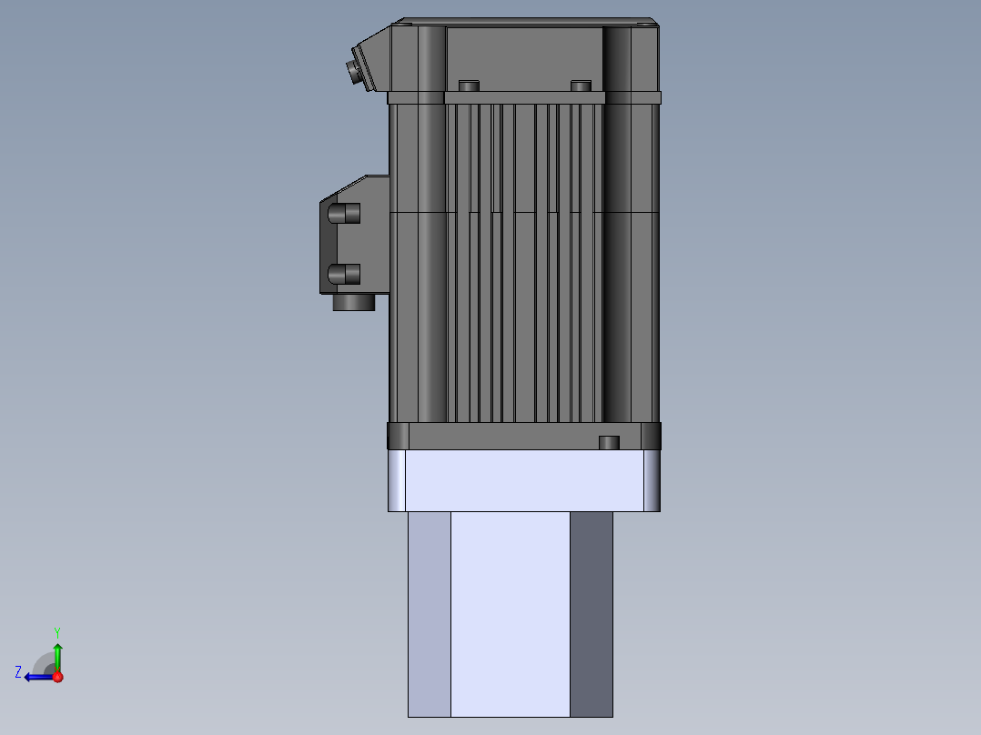 64-TB-(750w电机+联轴器+64马达法兰盘+64TB马达座)右视图