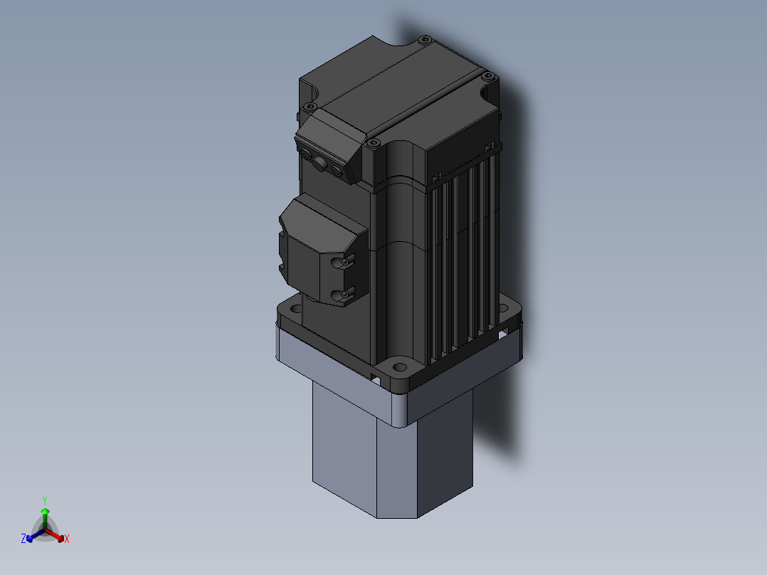 64-TB-(750w电机+联轴器+64马达法兰盘+64TB马达座)正等轴测图