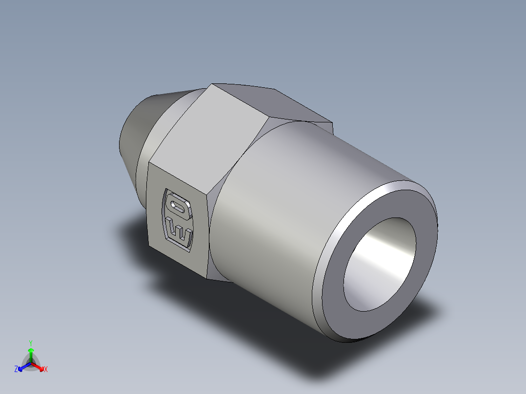 卡套式工业通用硬管接头EO_Weld_connector_AS06S71X正等轴测图