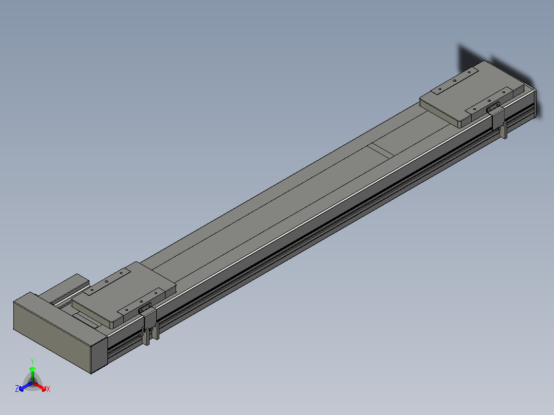 直线模组LHC14-S950-R设计图纸正等轴测图
