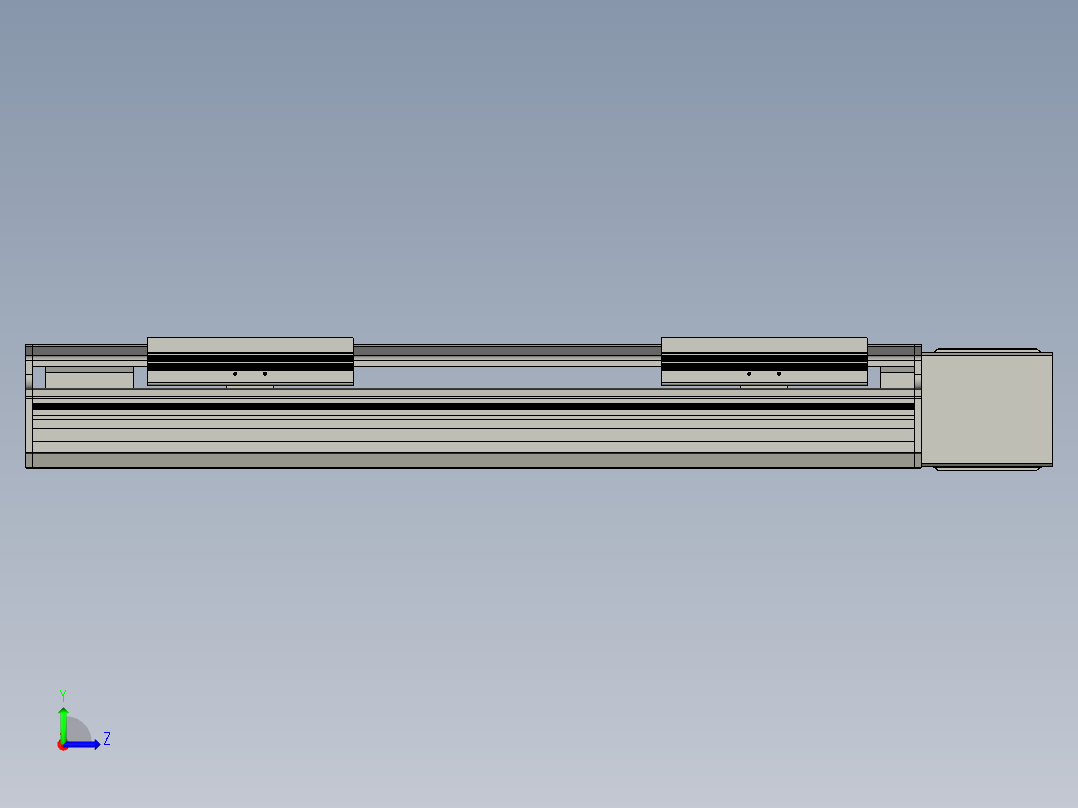 直线模组LHB17-L40-S350-L(B)设计图纸左视图