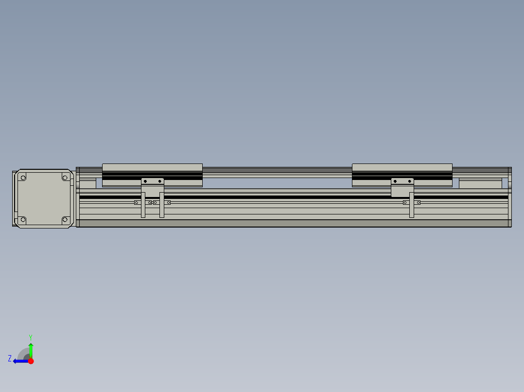 直线模组LHB17-L40-S350-L(B)设计图纸右视图