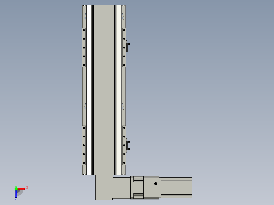 直线模组LHB17-L40-S350-L(B)设计图纸俯视图