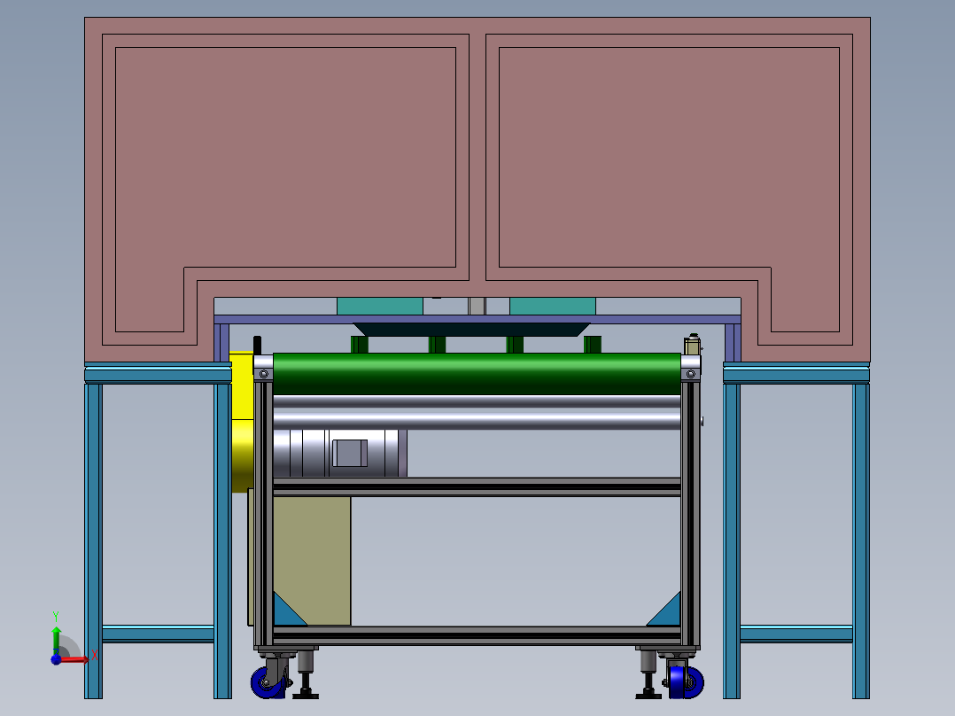 在线打螺丝设备、线体移动式打螺丝机前视图