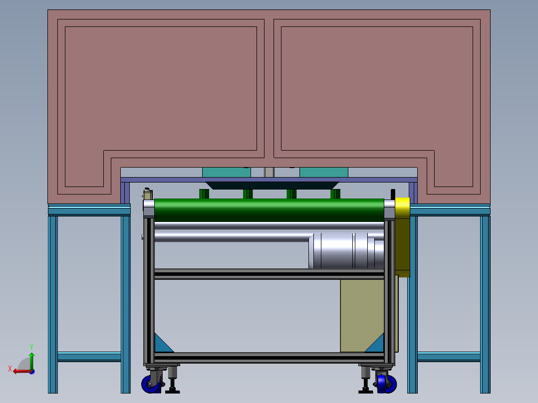 在线打螺丝设备、线体移动式打螺丝机后视图