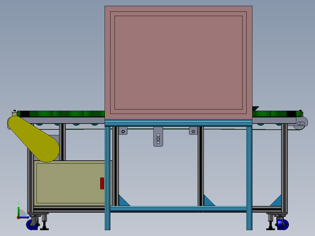 在线打螺丝设备、线体移动式打螺丝机左视图