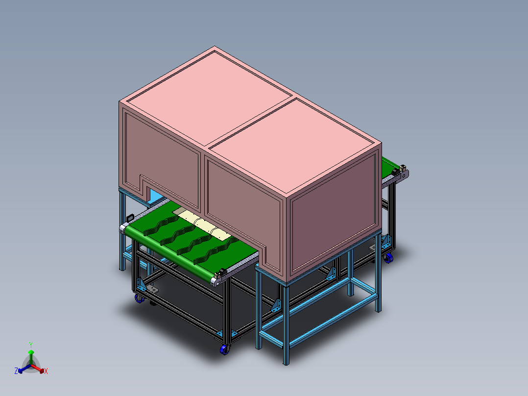 在线打螺丝设备、线体移动式打螺丝机正等轴测图
