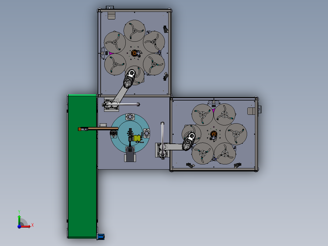 加油口自动上料焊接线sw21前视图