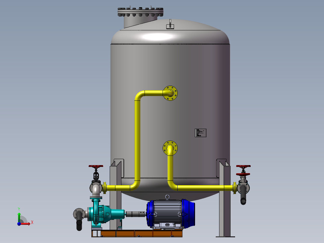泳池水循环过滤系统sw18可编辑前视图