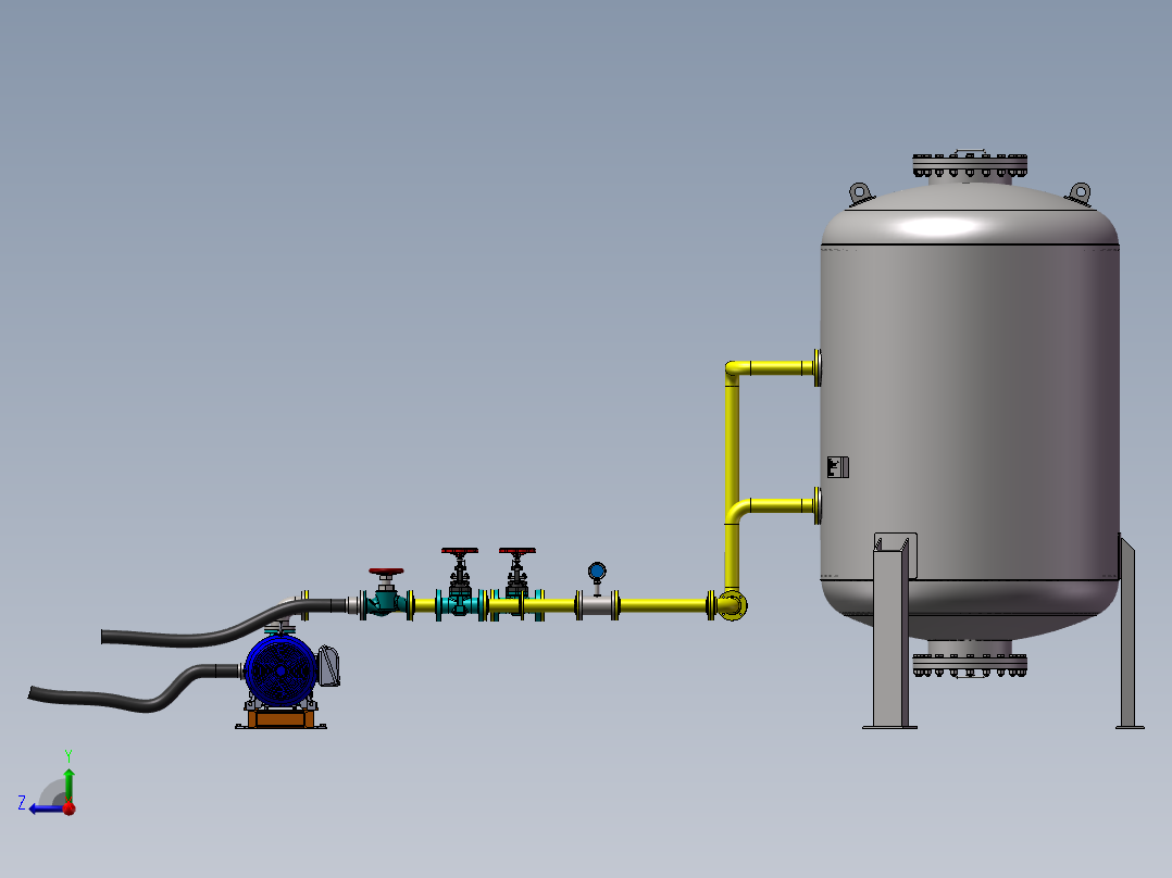 泳池水循环过滤系统sw18可编辑右视图