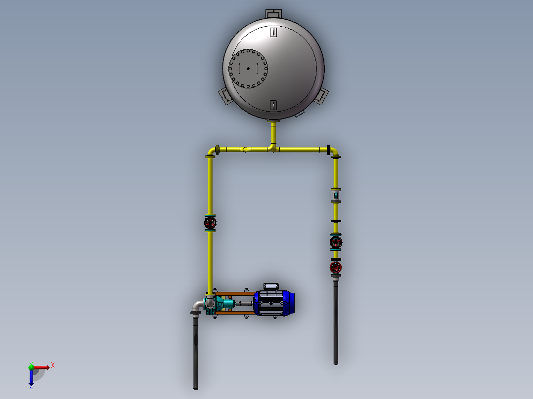 泳池水循环过滤系统sw18可编辑俯视图