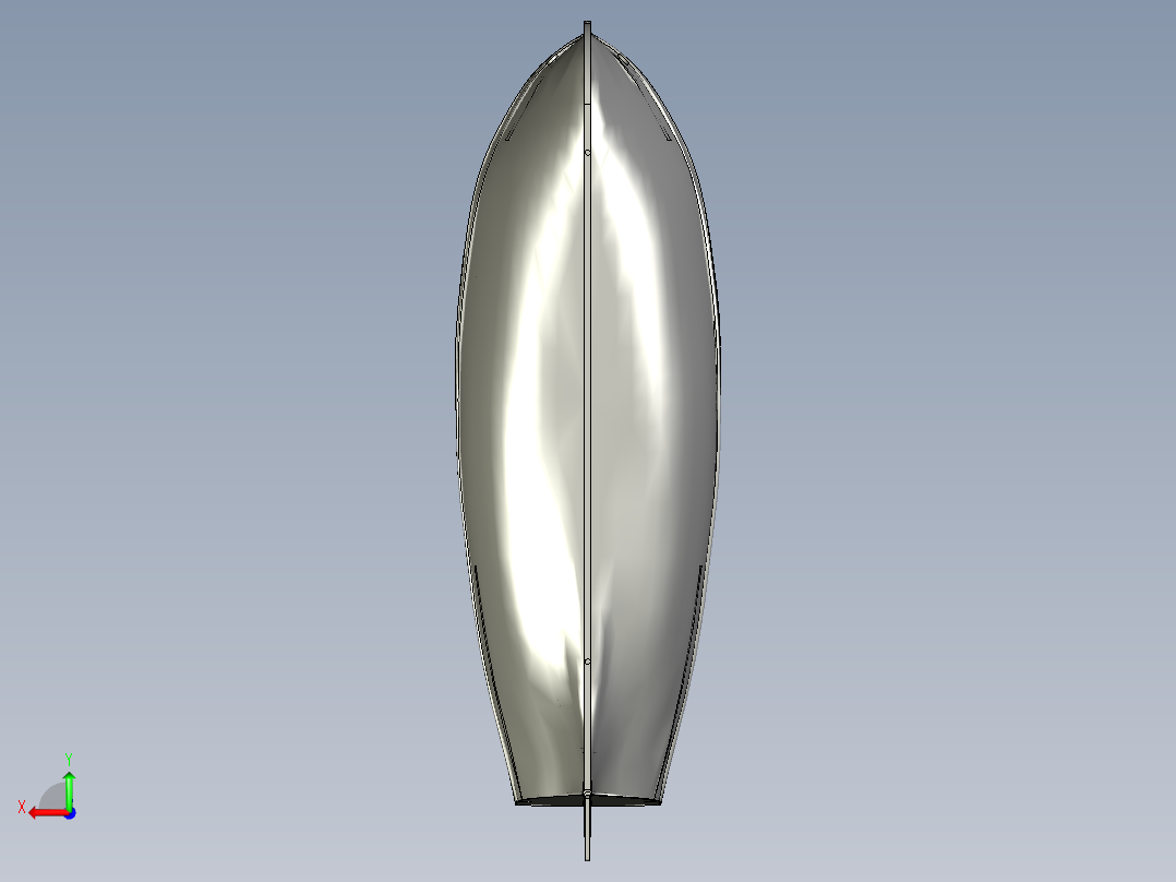 Jolle小船结构造型3D打印图纸 RHINO设计后视图