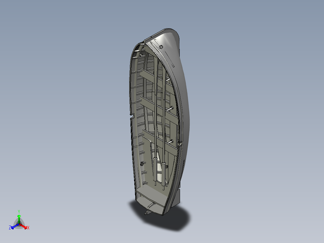 Jolle小船结构造型3D打印图纸 RHINO设计正等轴测图