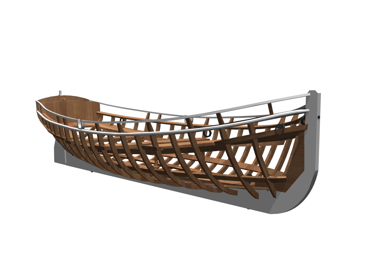 Jolle小船结构造型3D打印图纸 RHINO设计