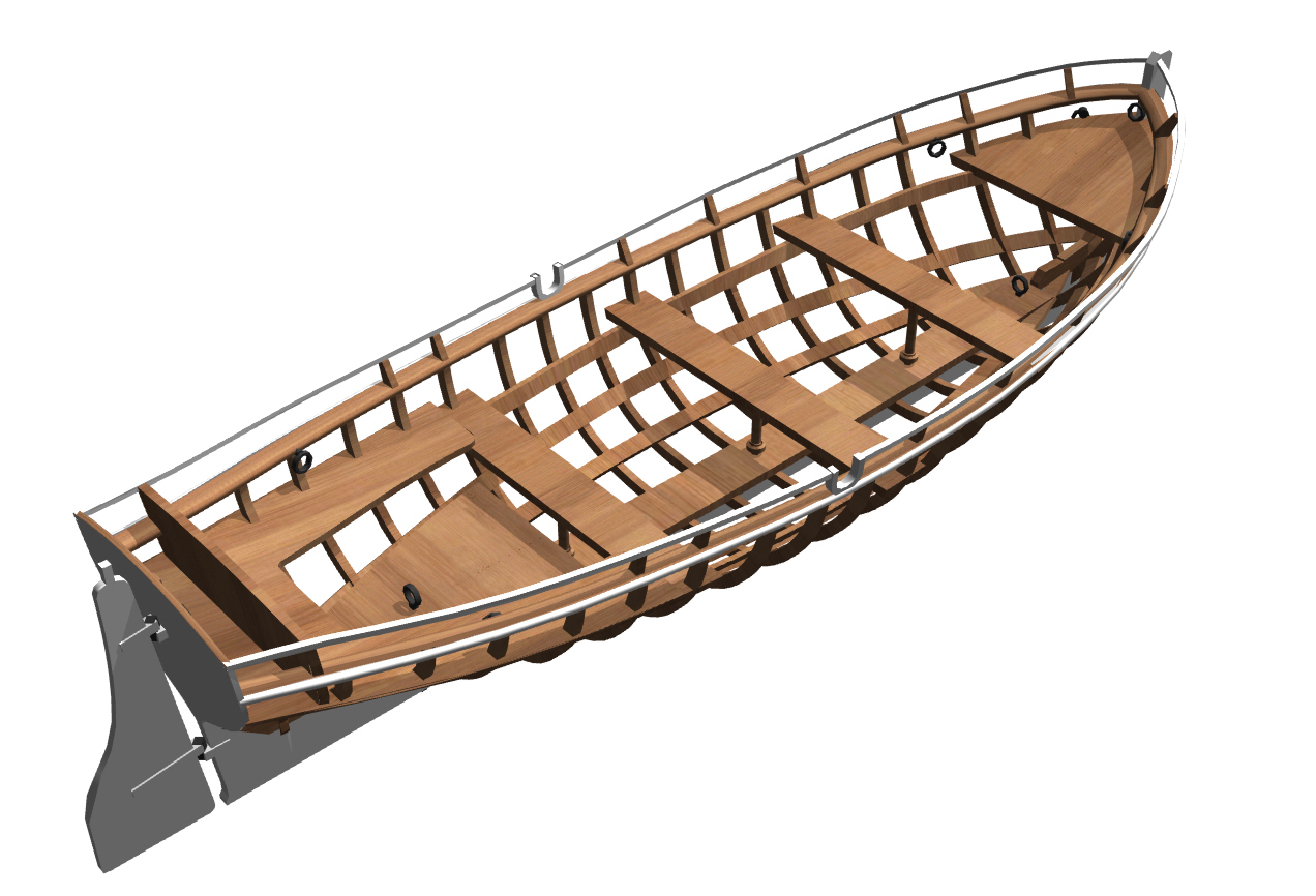 Jolle小船结构造型3D打印图纸 RHINO设计
