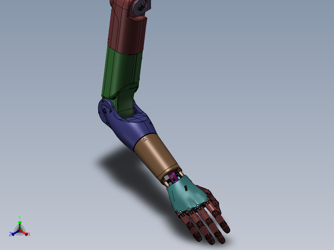 仿生机械手<span style='color: red'>机器人</span>手臂手掌3D模型设计 三维3d图纸 机械设计