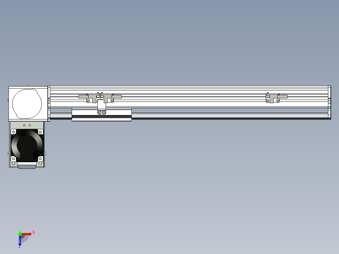 同步带滑台-半封闭B10H-L45-S300-LU-P40-D3俯视图