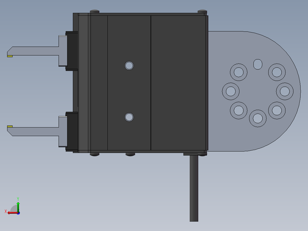机械手电夹爪后视图