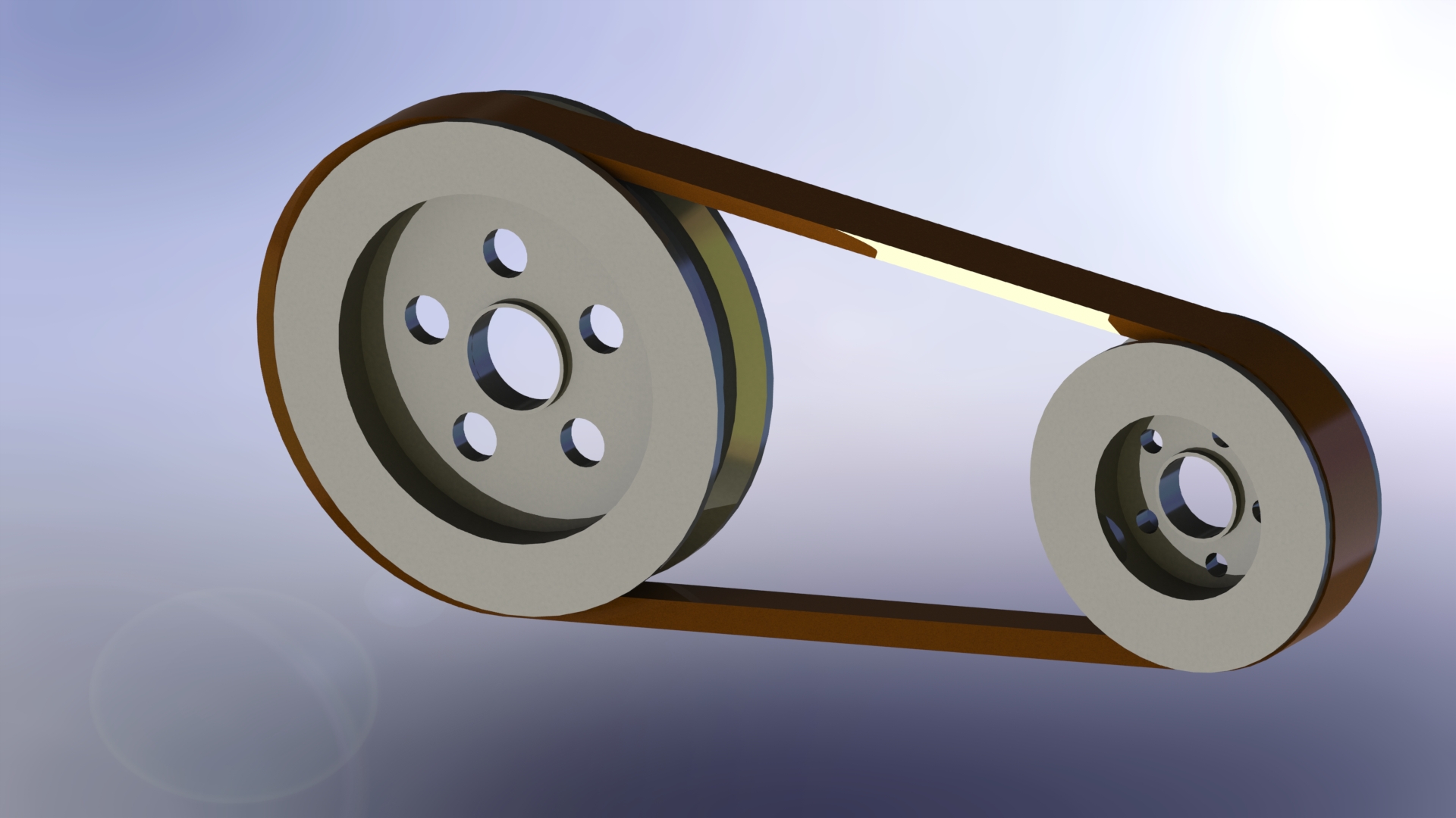 V 型皮带和滑轮机构--sw三维 3d模型设计图