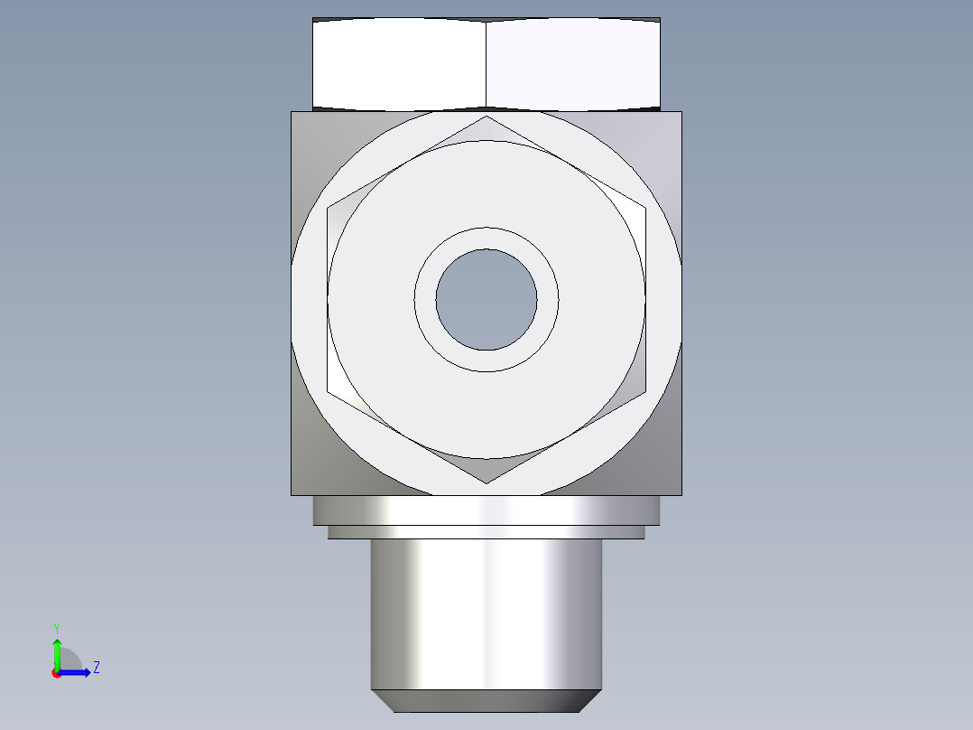 卡套式工业通用硬管接头EO_High_pressure_banjo_tee_TH10ZSMKDSCF左视图