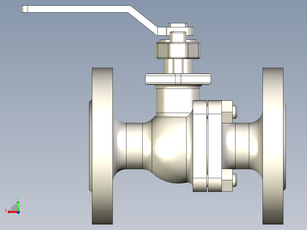 管道手动球阀-水管开关阀-手动阀门DN25铸钢球阀后视图