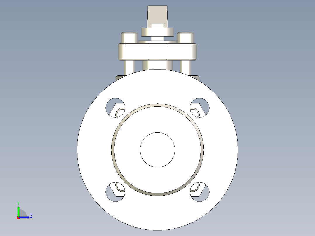 管道手动球阀-水管开关阀-手动阀门DN25铸钢球阀左视图