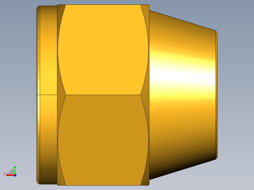 扩口式工业通用硬管接头Shorter Nut 41FX-10后视图