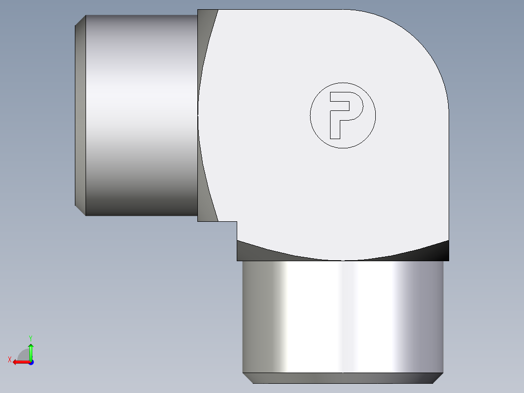 卡套式工业通用硬管接头EO_Union_elbow_W12LCFX后视图
