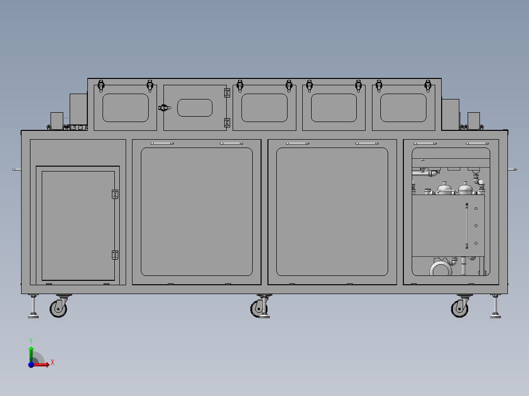 电子板卡清洗设备前视图