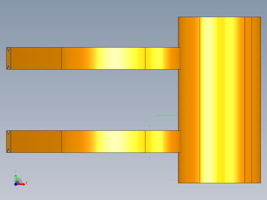 UG机器人腿骨骼前视图